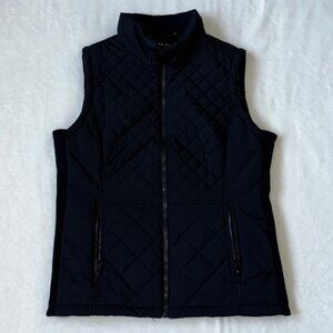 Andrew Marc Black Zippered Quilted Vest size M